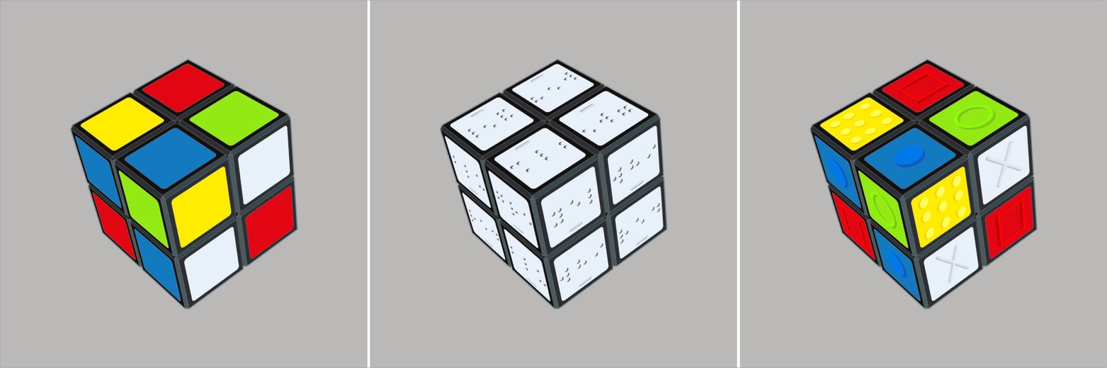 Three Designing Accessible Learning Content cubes.